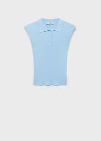 Polo-neck knitted top