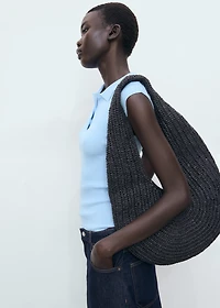 Polo-neck knitted top