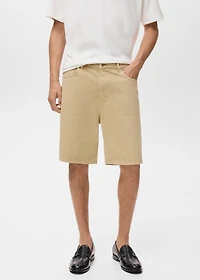 Denim relaxed-fit bermuda shorts