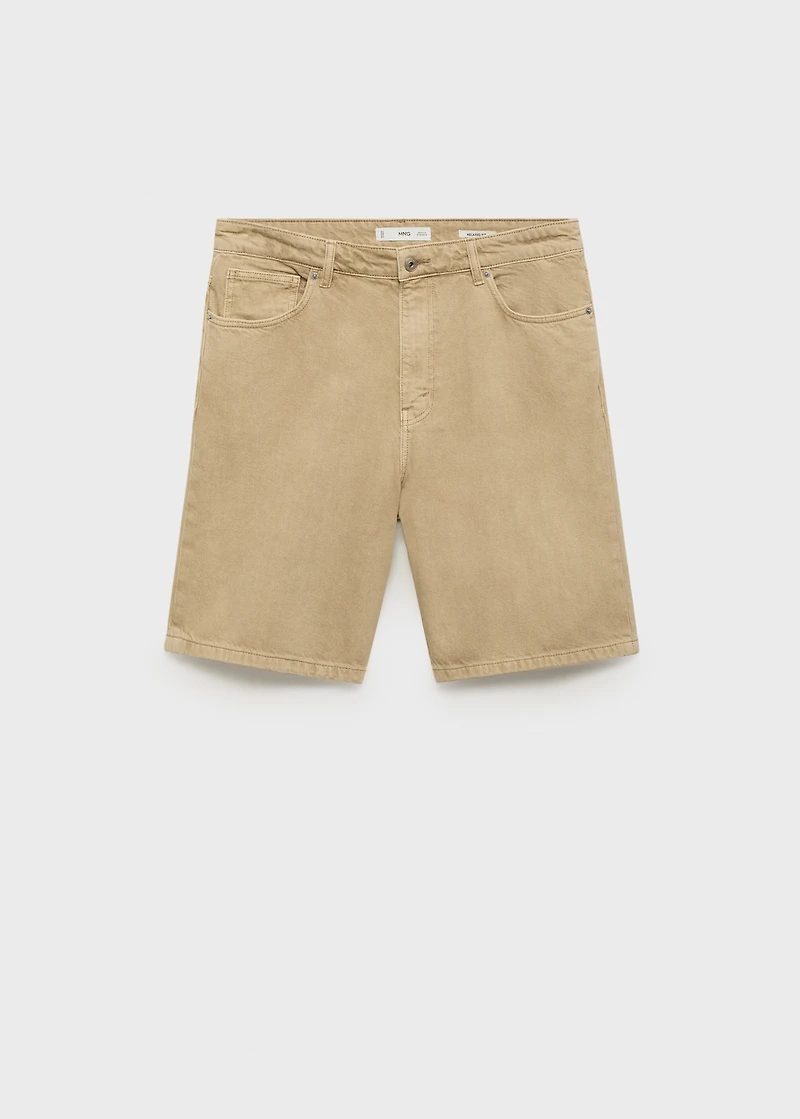 Denim relaxed-fit bermuda shorts
