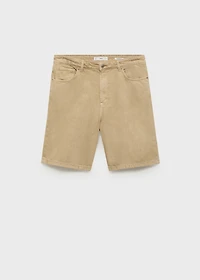 Denim relaxed-fit bermuda shorts