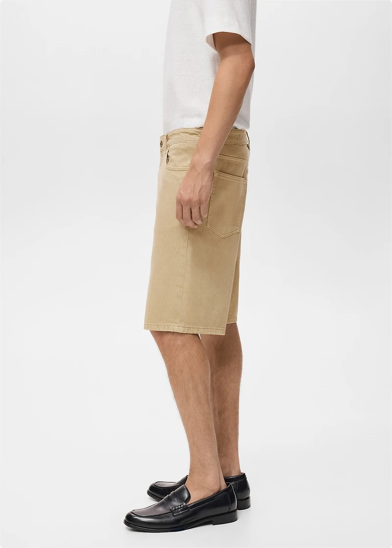 Denim relaxed-fit bermuda shorts