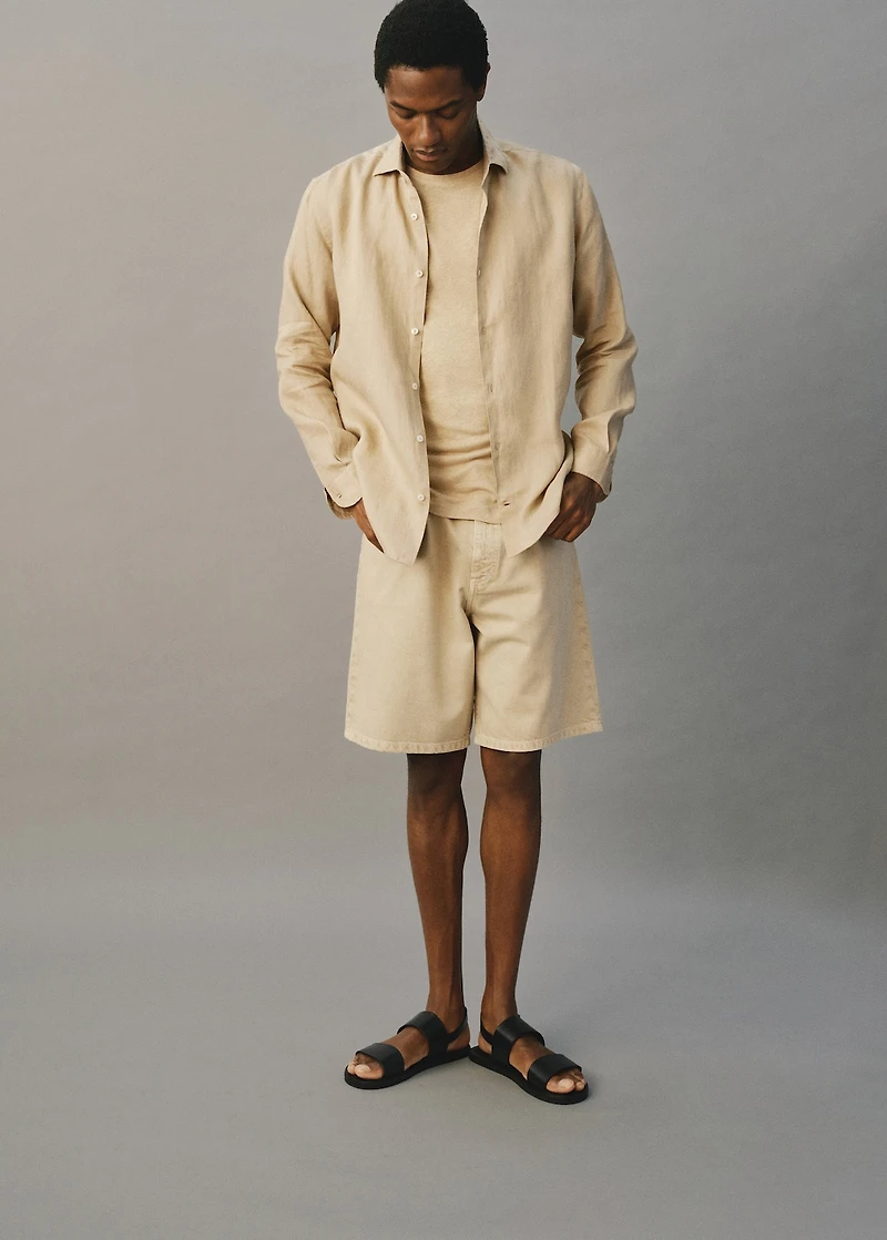 Denim relaxed-fit bermuda shorts