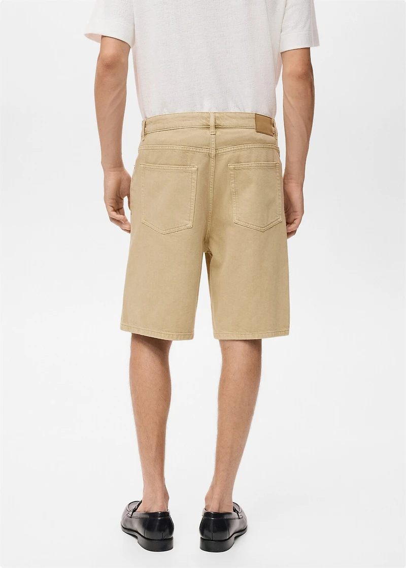 Denim relaxed-fit bermuda shorts