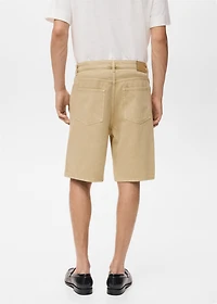 Denim relaxed-fit bermuda shorts