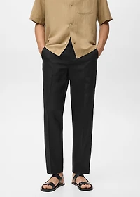 Straight-leg pants a linen and lyocell blend