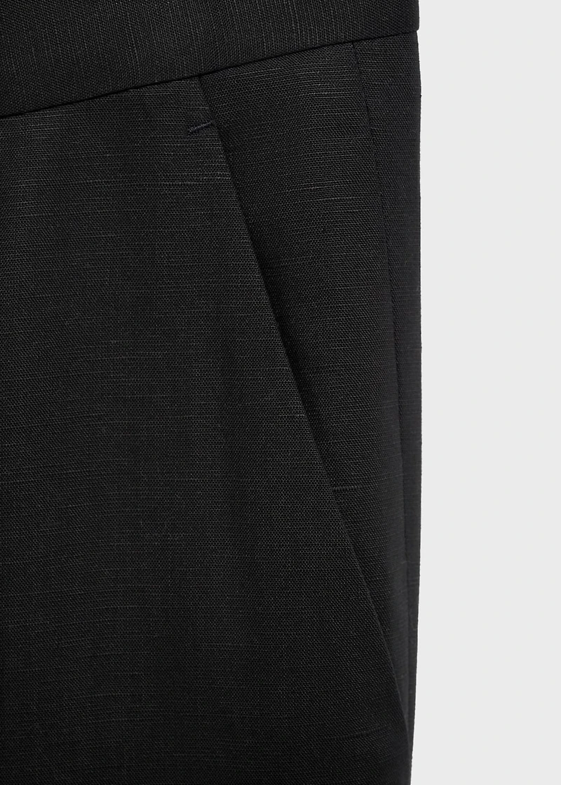 Straight-leg pants a linen and lyocell blend