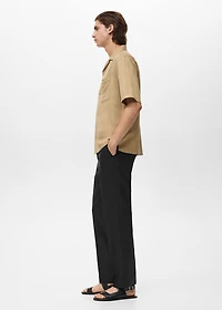 Straight-leg pants a linen and lyocell blend
