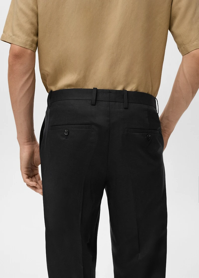 Straight-leg pants a linen and lyocell blend