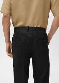 Straight-leg pants a linen and lyocell blend