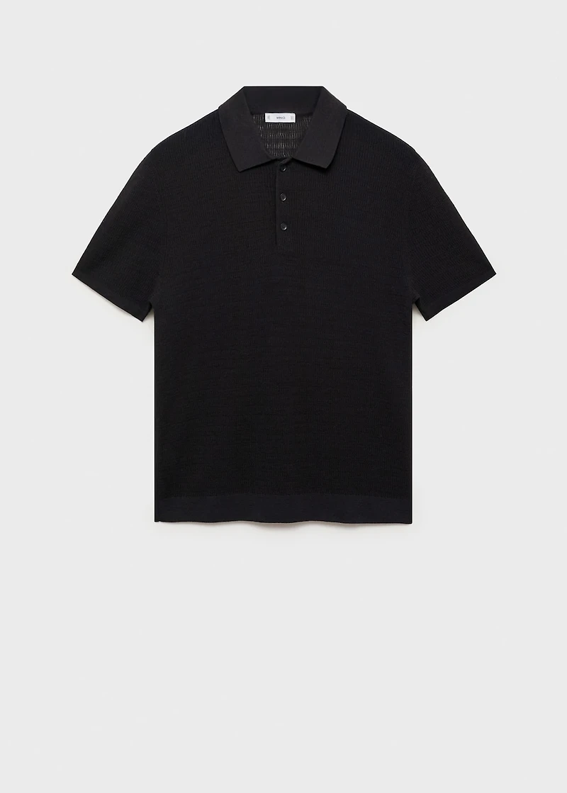 Fine-knit cotton polo shirt