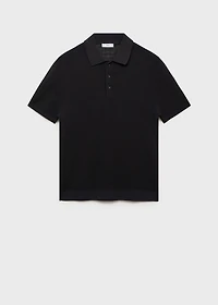 Fine-knit cotton polo shirt