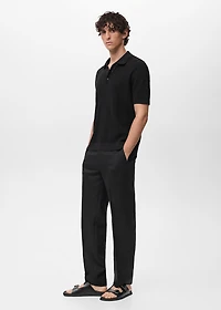 Fine-knit cotton polo shirt