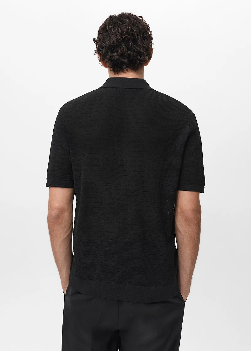 Fine-knit cotton polo shirt