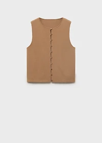 Fine-knit vest with buttons