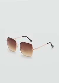 Square metallic frame sunglasses