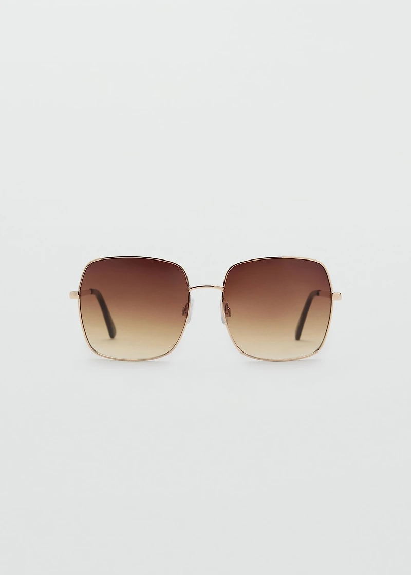 Square metallic frame sunglasses