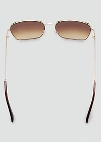 Square metallic frame sunglasses
