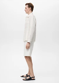 Striped linen overshirt