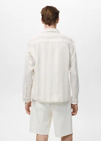 Striped linen overshirt