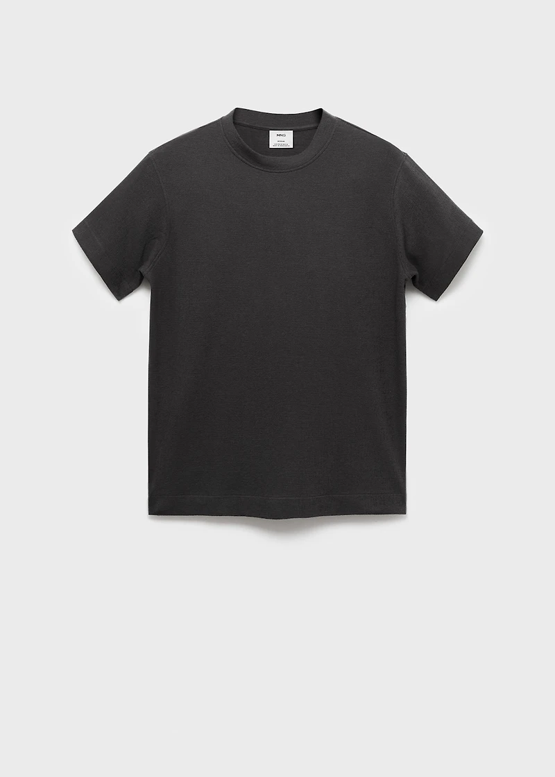 Textured cotton T-shirt