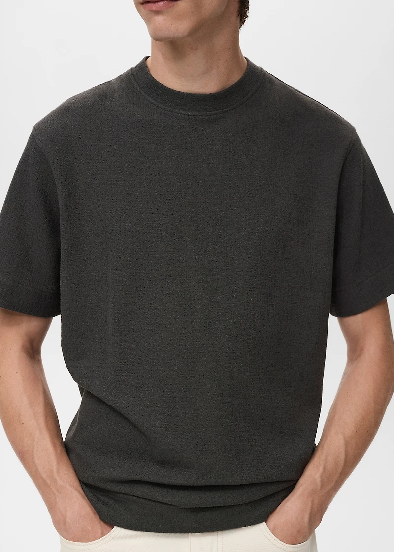Textured cotton T-shirt
