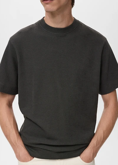 Textured cotton T-shirt