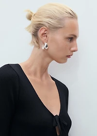 Knitted cardigan with ties