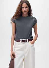 Cotton t-shirt with studs
