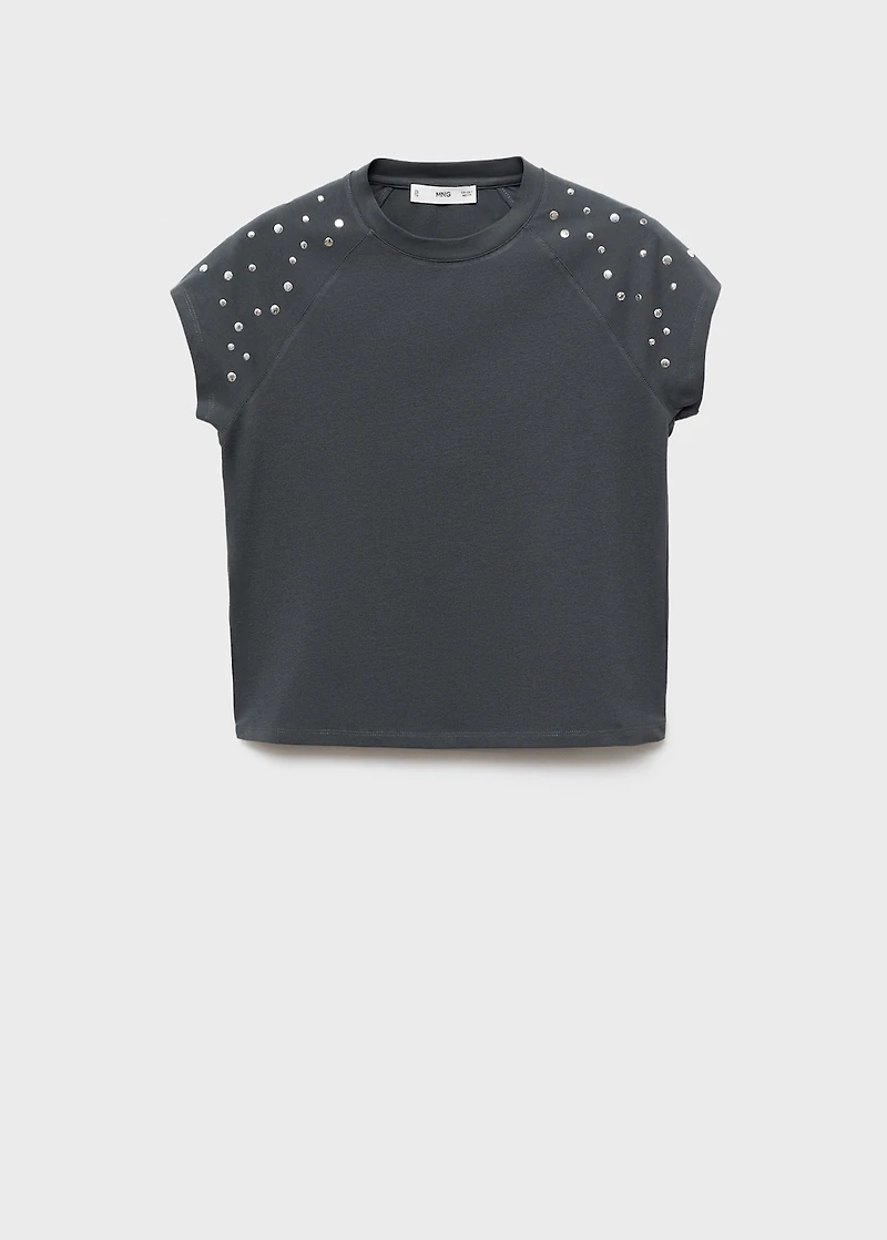 Cotton t-shirt with studs
