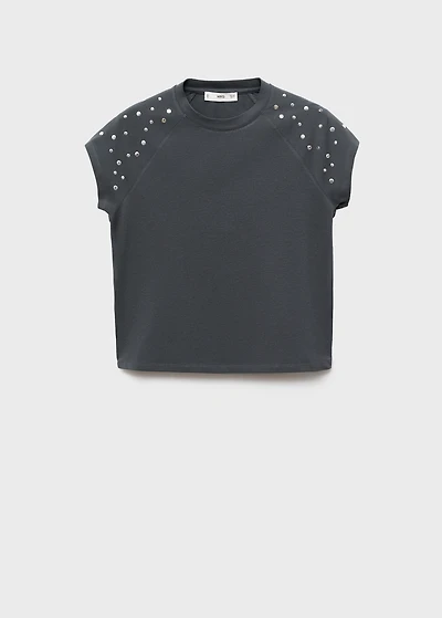 Cotton t-shirt with studs