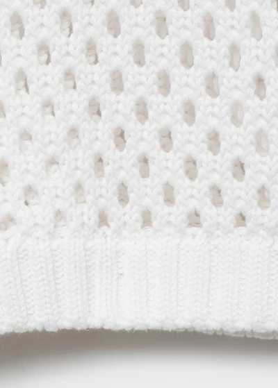 Knit sweater with lace pattern