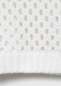 Knit sweater with lace pattern