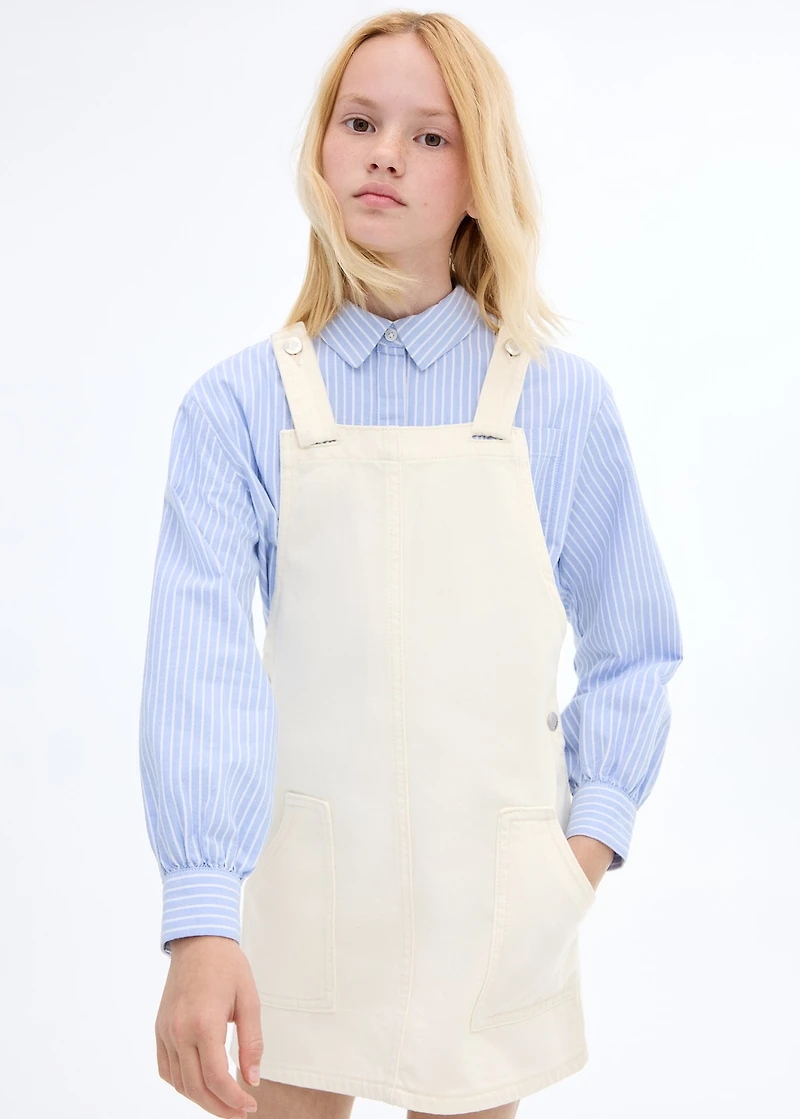 Short denim pinafore