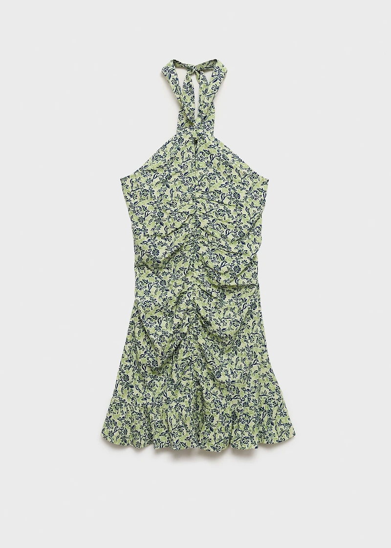 Floral-print halter dress