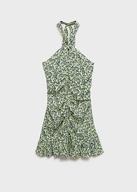 Floral-print halter dress