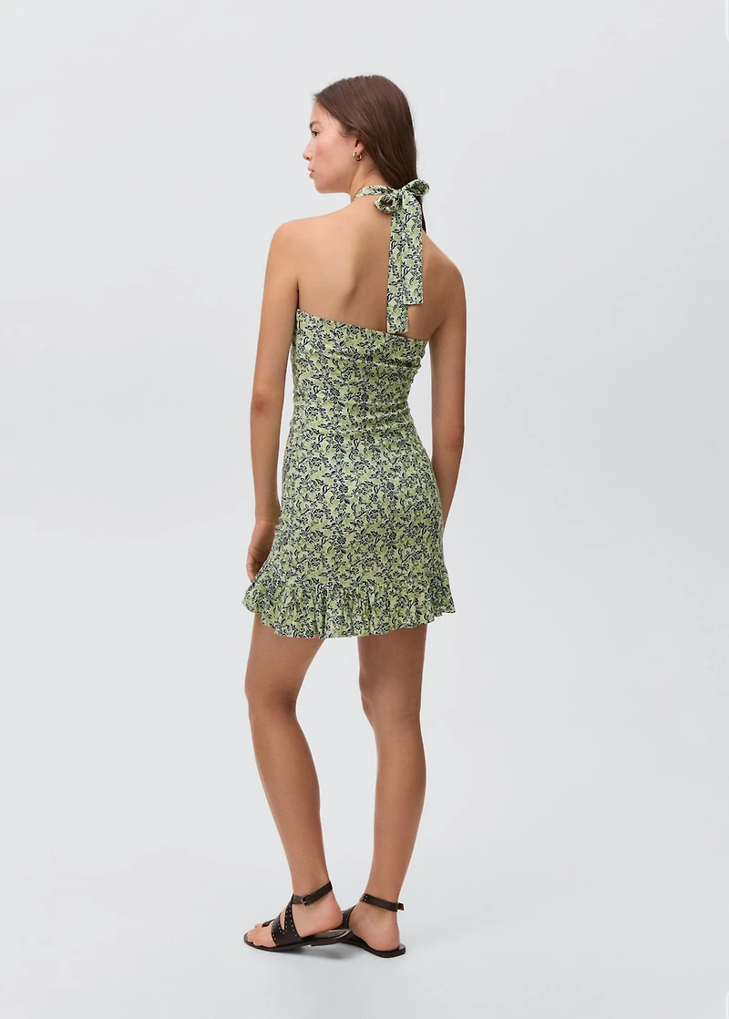 Floral-print halter dress