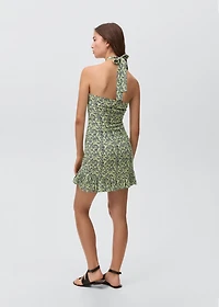 Floral-print halter dress