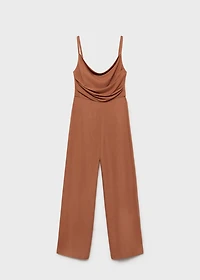 Long jumpsuit with draped neckline