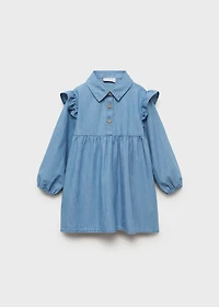Ruffled denim dress