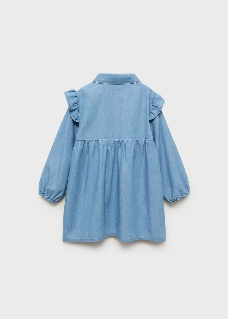 Ruffled denim dress