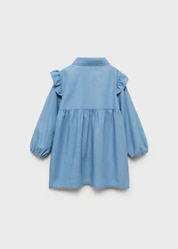 Ruffled denim dress