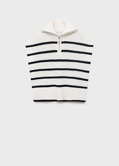 Perkins-neck knitted vest