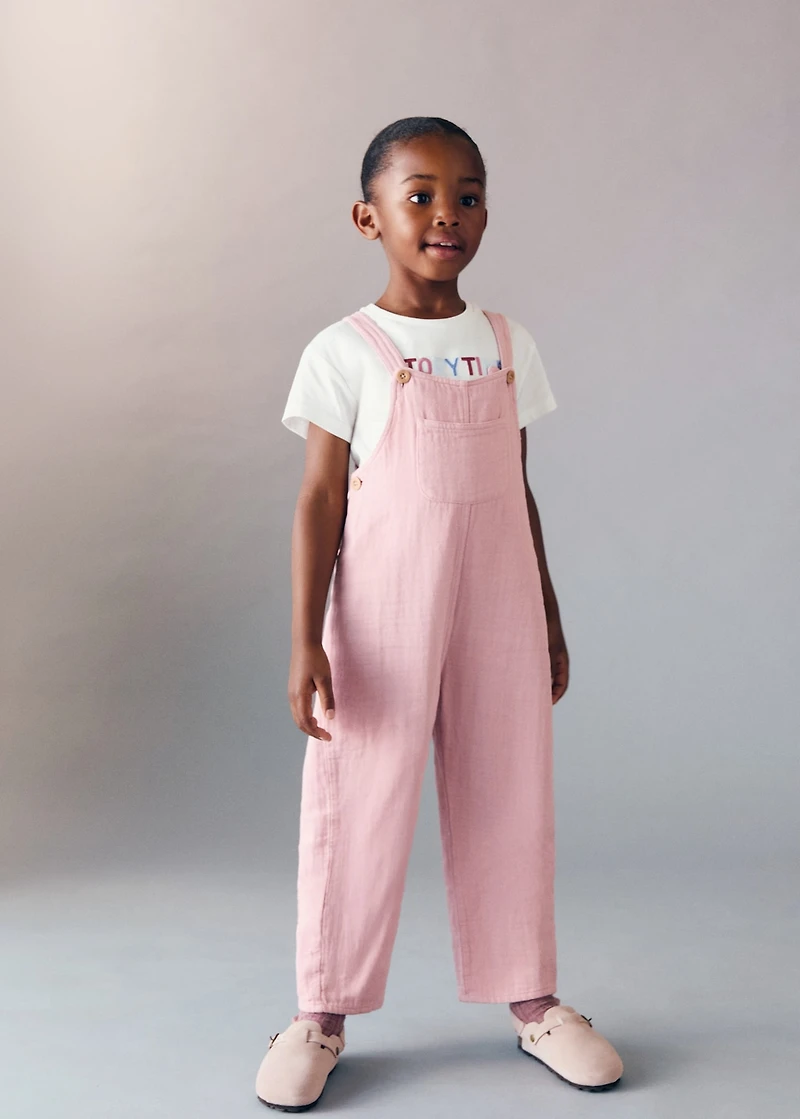 Long cotton dungarees