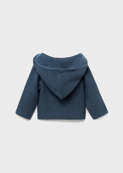 Knit hood cardigan