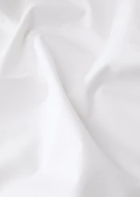 Cotton percale top sheet with linen trim for 180/200 cm bed