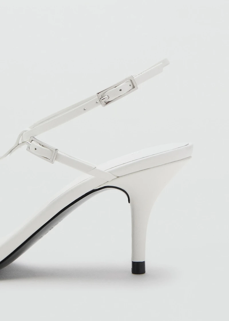 Leather heeled sandals with buckles