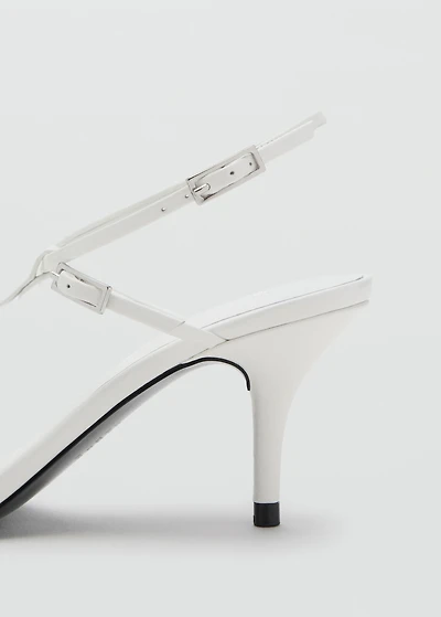 Leather heeled sandals with buckles