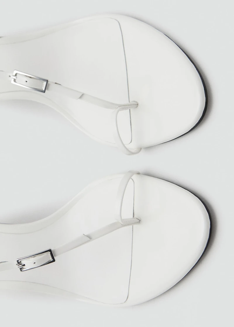 Leather heeled sandals with buckles