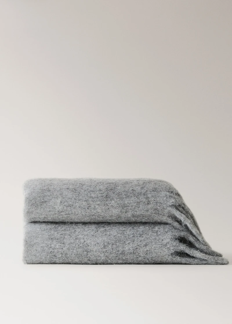 Carded wool blend melange throw
